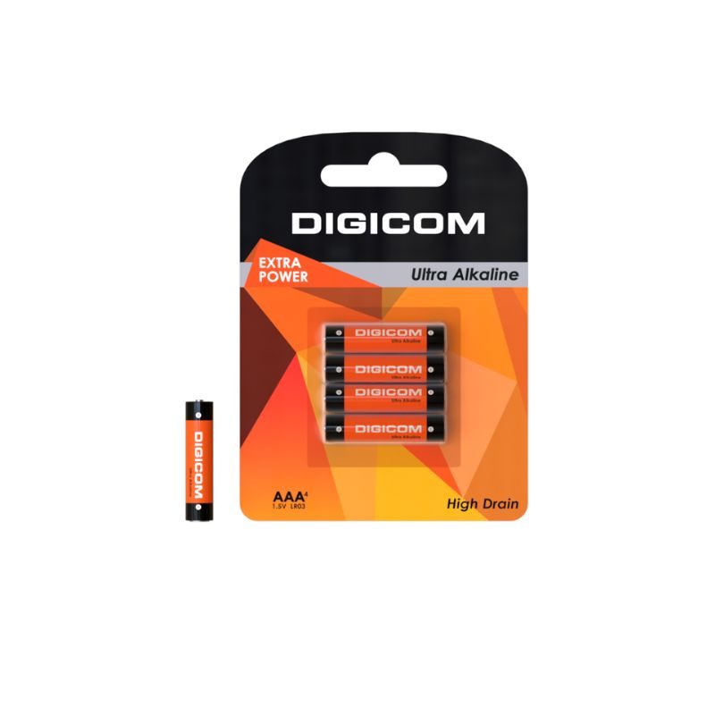 Digicom AAA 1.5 Volt Everyday Alkaline Battery – Pack of 4
