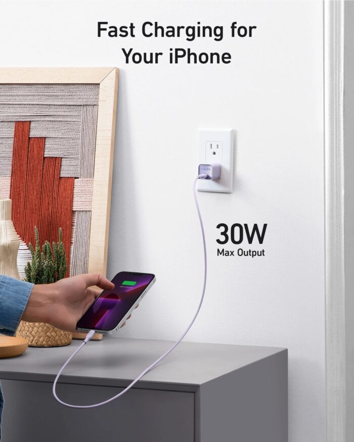 Anker 511 Charger (Nano 3, 30W) with USB-C to Lightning Cable - Image 3