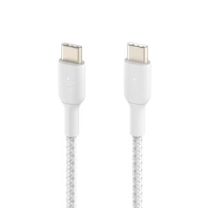 Belkin Cable - BoostCharge Braided USB-C to USB-C Cable 1M - WHT (CAB004bt1MWH)