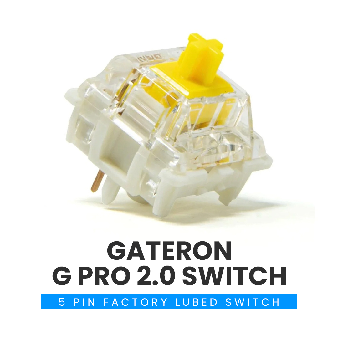 Gateron G Pro 2.0 Yellow Switch – 5 PIN (Factory Lubed) - Image 2