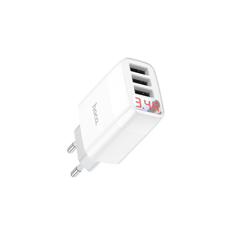 HOCO C93A Easy Charge 3-Port Digital Display Charger Set Micro