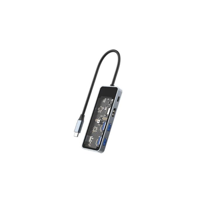 Recci 5 in 1 Hub Transparent Design PD 100W