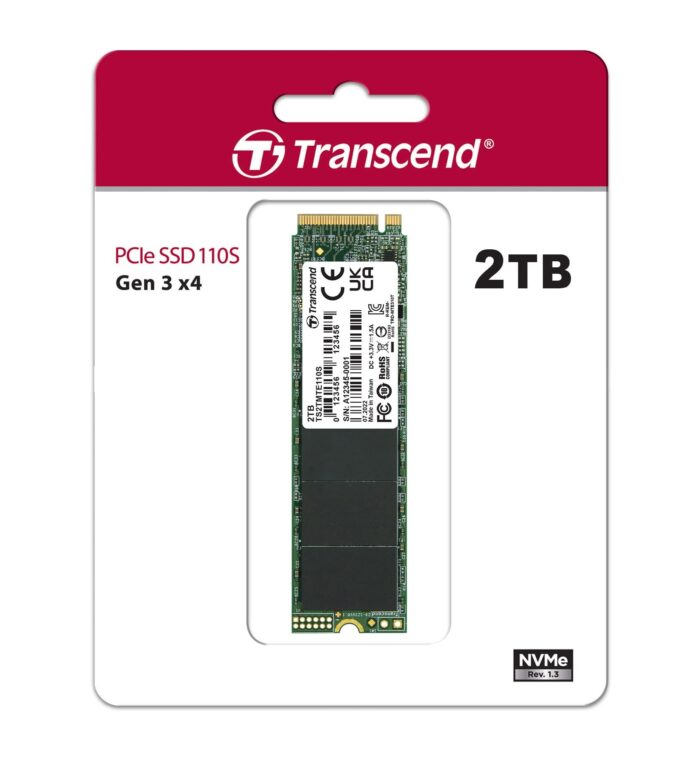 Transcend PCIe M.2 SSD 2TB NVMe PCIe Gen3 x4 3D TLC TS2TMTE110S - Image 2