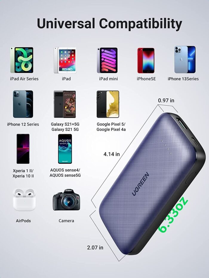 UGREEN 10000mAh Mini Quick Charging 20W Power Bank - Image 12