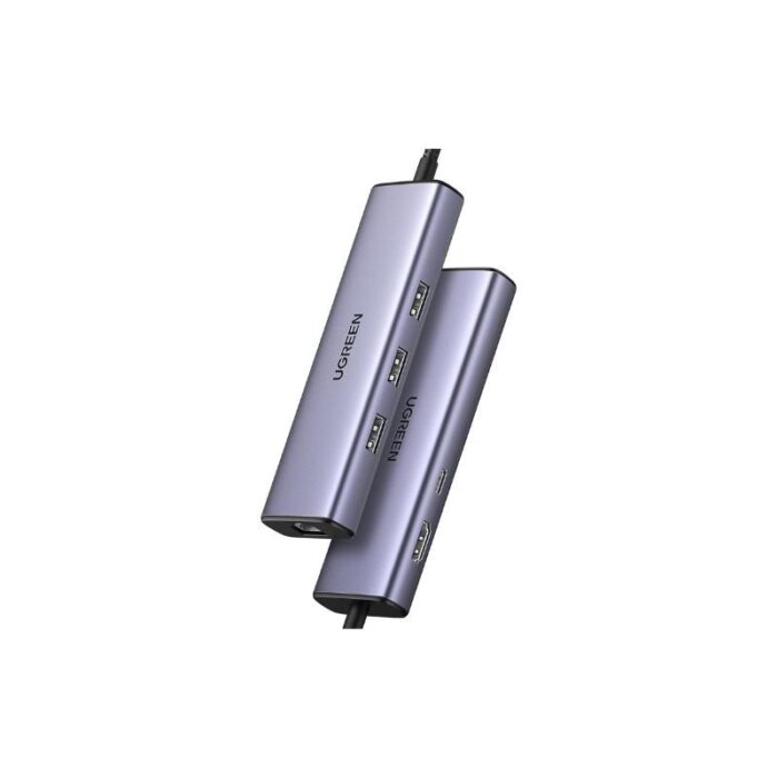Ugreen 6 in 1 USB-C To 3*USB 3.0 A+HDMI+RJ45+PD Converter - Image 2