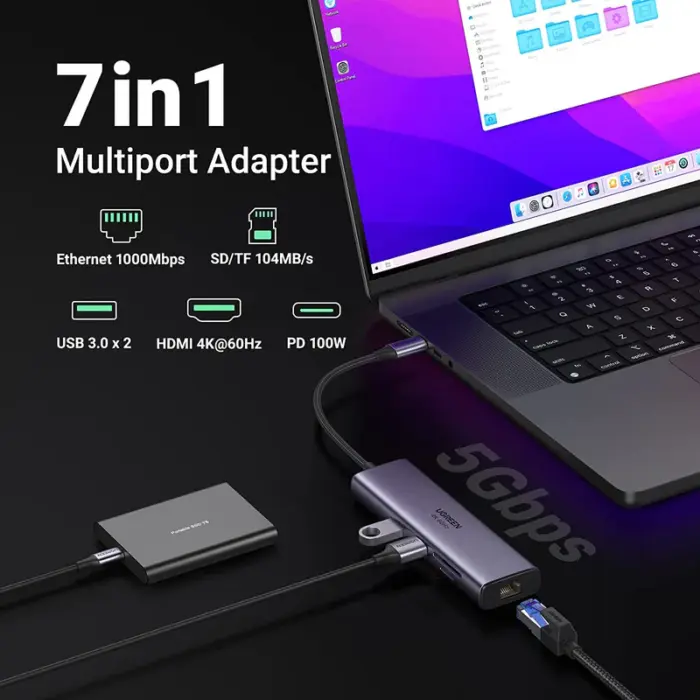 UGREEN 7-in-1 USB-C Hub - Image 4