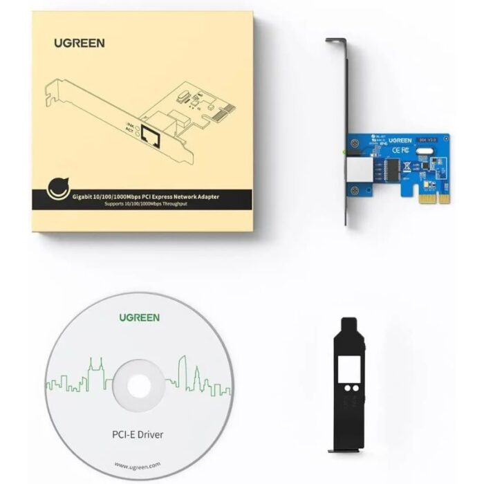 UGREEN Gigabit 10/100/1000Mbps Ethernet PCI Express Network Controller Card for Desktop PC (30771) - Image 2
