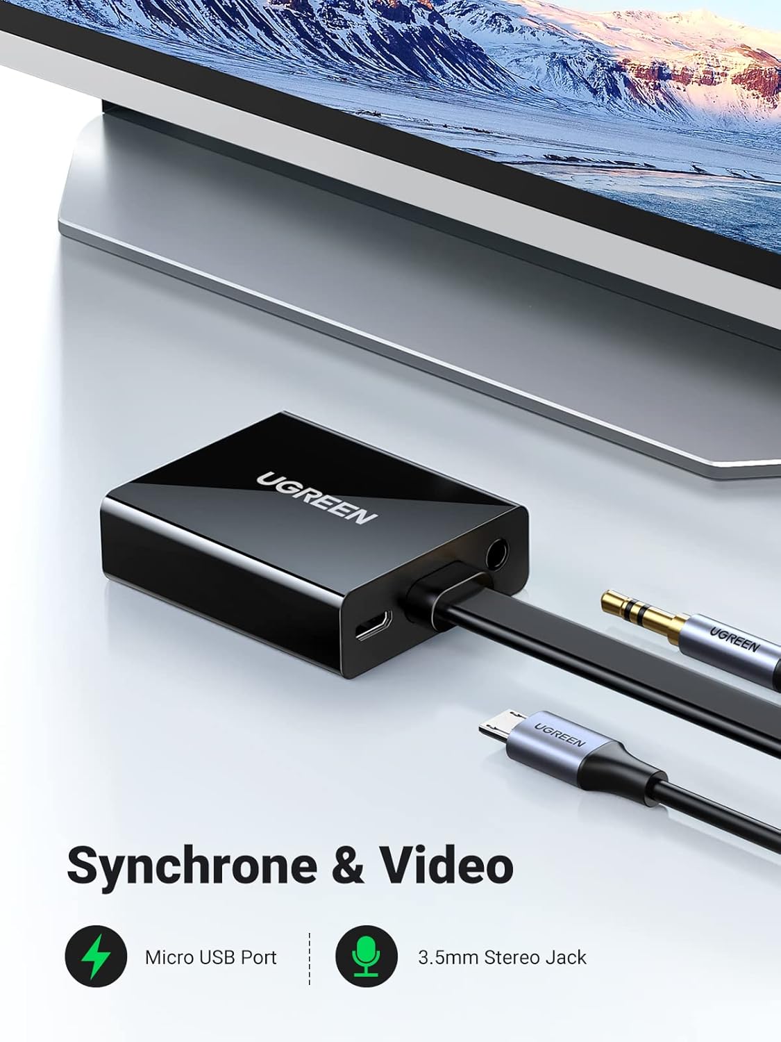 UGREEN HDMI To VGA + 3.5mm Audio With Power Port Converter - Image 8