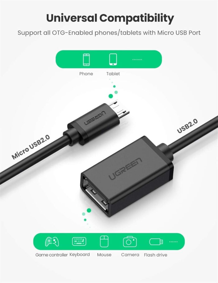 UGREEN Micro USB Male To USB 2.0 A Female OTG Adapter - Image 6