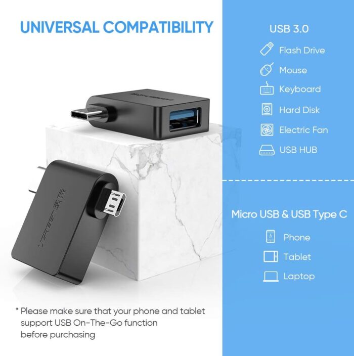 UGREEN Micro USB + USB-C to USB 3.0 OTG Adapter - Image 7
