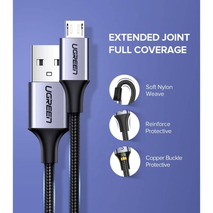 UGREEN USB 2.0 Male to USB-C 3.1 Male Charge & Sync Cable - 1 Mtr - Image 4