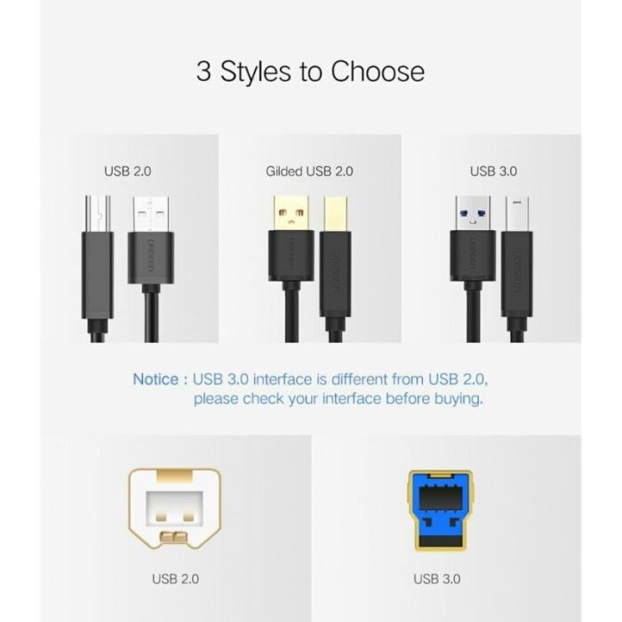 UGREEN USB 3.0 A Male to B Male Cable 2M (10372) - Image 6