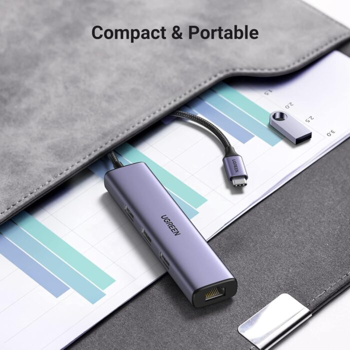 UGREEN USB-C to 3×USB 3.0 Hub + RJ45 (1000M) Ethernet Adapter - Image 7