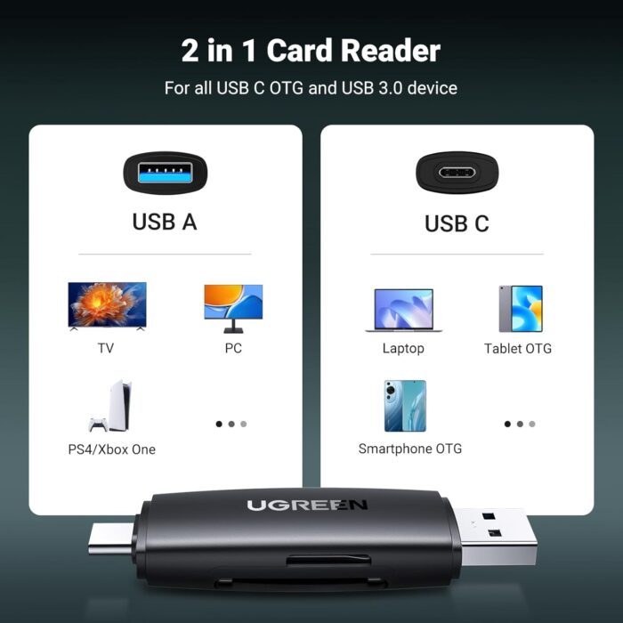 UGREEN USB-C + USB TF/SD 3.0 Card Reader - Image 8