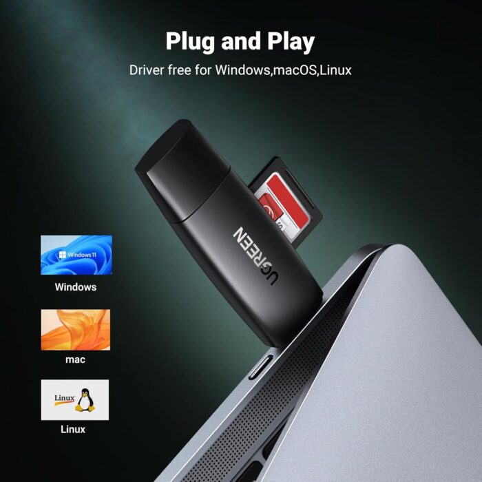 UGREEN USB-C + USB TF/SD 3.0 Card Reader - Image 4