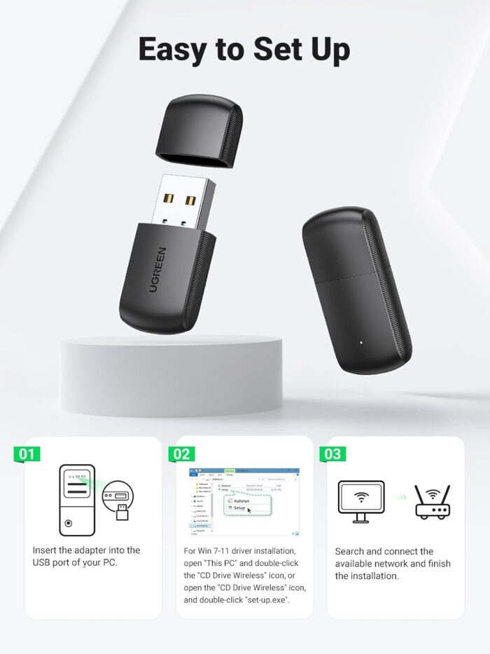 UGREEN AC650 Dual-Band USB Wifi Adapter - Image 5