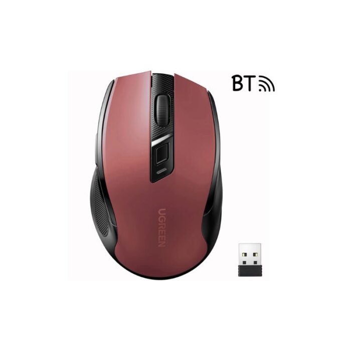 Ugreen 25752 Ergonomic Contoured-Shape Design Wireless + Bluetooth Mouse - Image 3