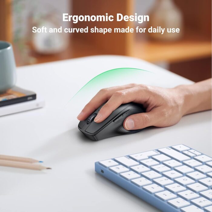 Ugreen Ergonomic Contoured-Shape Design Wireless + Bluetooth Mouse - Image 4