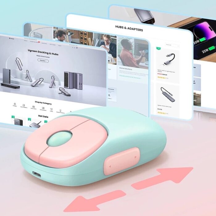 Ugreen FUN+ Wireless Mouse with Bluetooth & Rechargeable Battery - Image 6