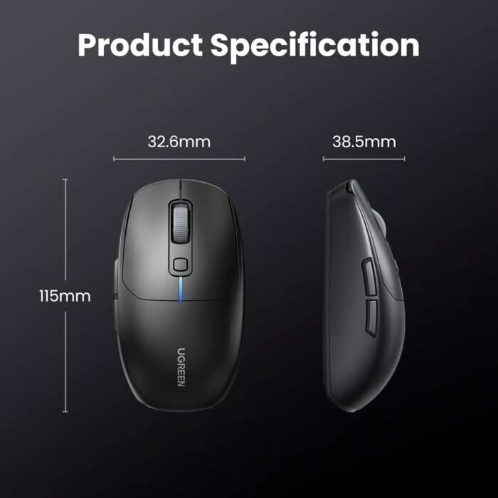Ugreen 90539 USB/BT/2.4GHz Lightweight Wireless Gaming Mouse - Image 10