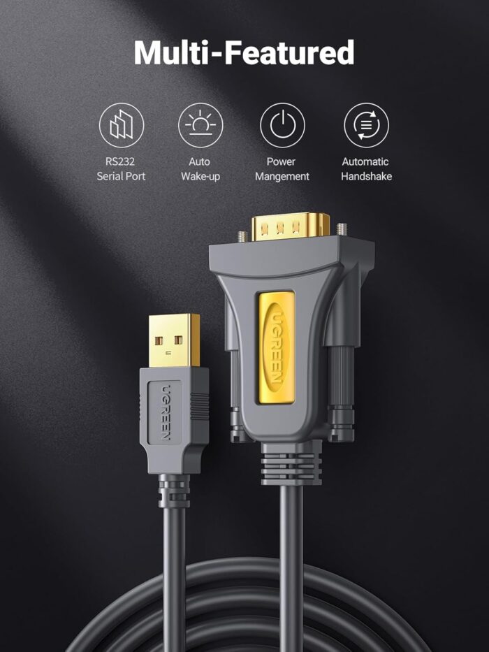 UGREEN 1.5m USB 2.0 A to DB9 RS-232 Female Adapter Cable - Image 8
