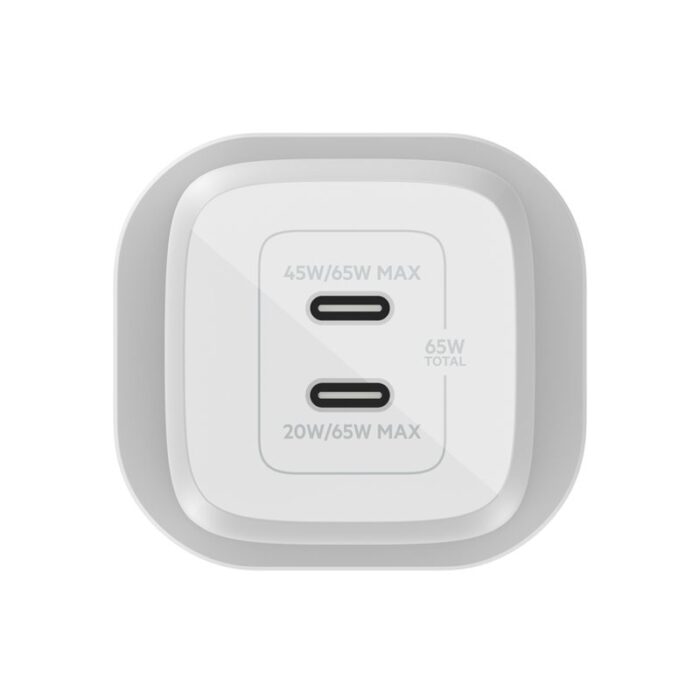 Belkin Charger - BoostCharge Pro Dual USB-C GaN Wall 65W PPS (WCH013zbWH) - Image 3