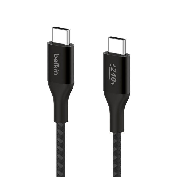 Belkin Cable - BoostCharge Braided USB-C to USB-C 240W 1M - BLK (CAB015bt1MBK) - Image 3