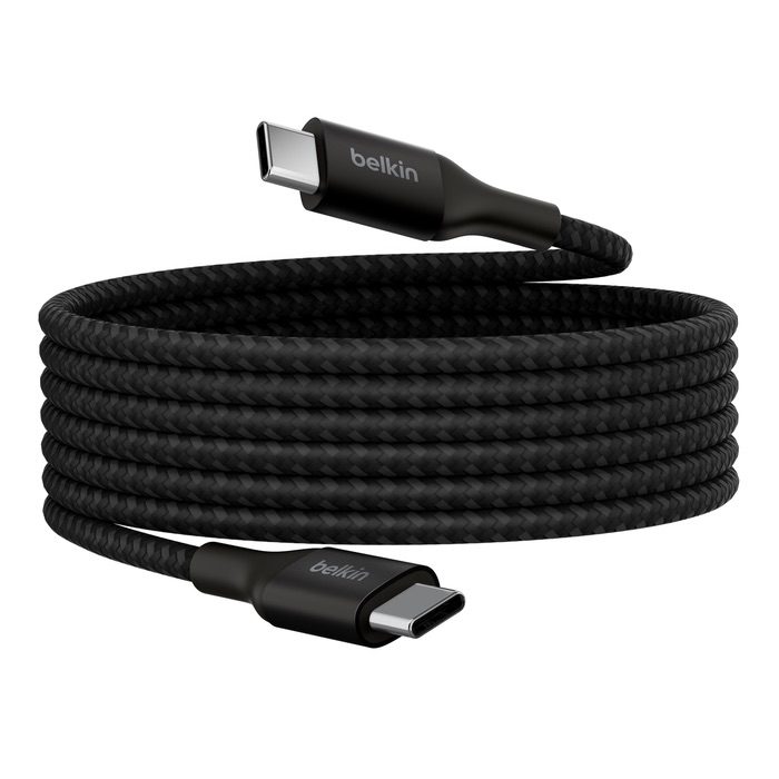Belkin Cable - BoostCharge Braided USB-C to USB-C 240W 1M - BLK (CAB015bt1MBK) - Image 5