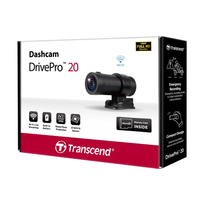 Transcend DrivePro 20 Motorcycle Dashcam Full HD 1080P | TS-DP20A-32G - Image 2