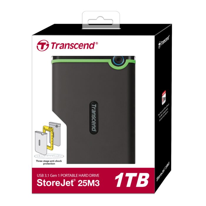 Transcend 1TB Storejet 2.5" M3S External HDD - Image 2