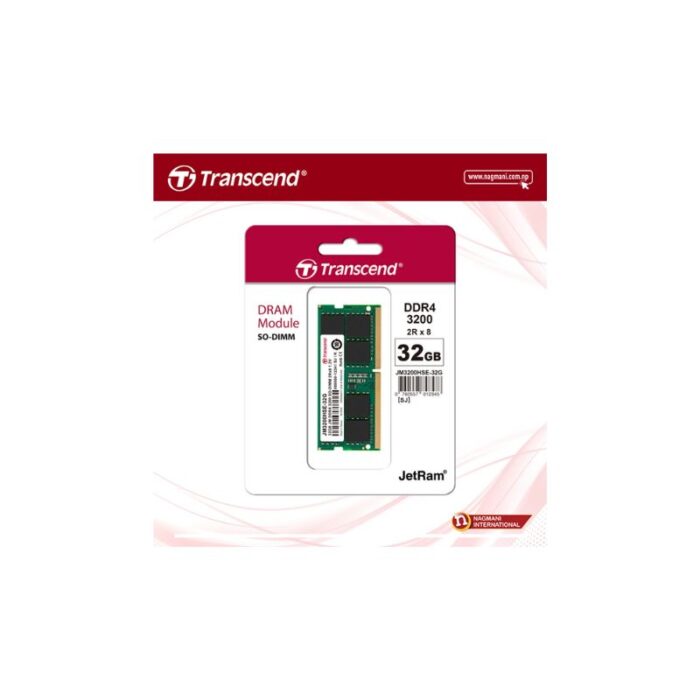 Transcend 32GB JM DDR4 3200 SO-DIMM-JM3200HSE-32G - Image 2