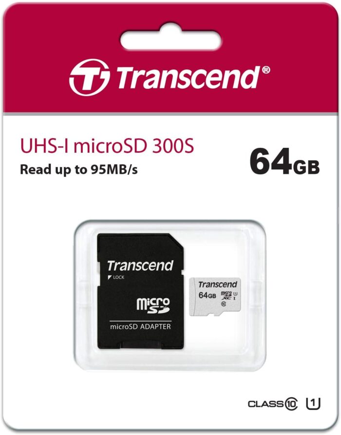 Transcend TS64GUSD300S-A 64GB MicroSD UHS-I Class 10 U1 - Image 2