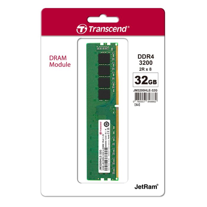Transcend DDR4 DRAM Module 3200 Mbps 32GB (JM3200HLE-32G) - Image 2