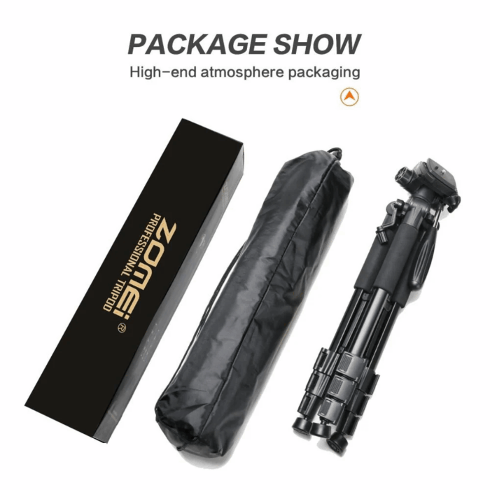 ZOMEi Q111 Portable Aluminum Tripod Stand Kit for Live Broadcast Video Photography - Image 2