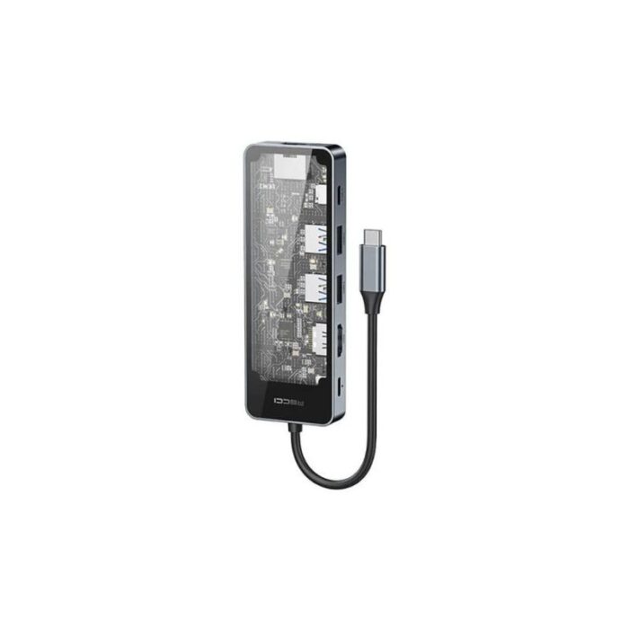 Recci 6 In 1 Hub Transparent Design 100W