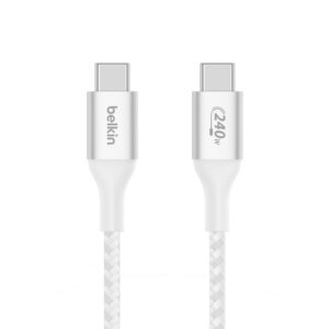 Belkin Cable - BoostCharge Braided USB-C to USB-C 240W 1M - WHT (CAB015bt1MWH)