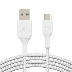 Belkin Cable - BoostCharge Braided USB-C to USB-A Cable 2M - WHT (CAB002bt2MWH)