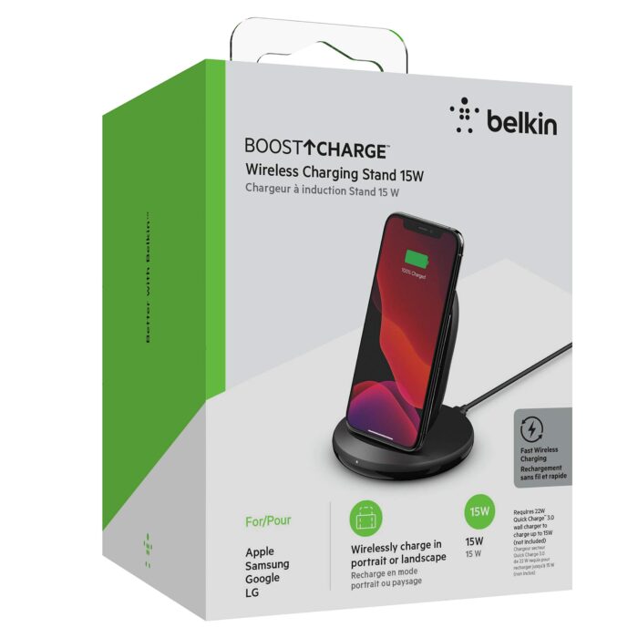 Belkin Charger - Wireles Charging Stand 15W - BLK (WIB002btBK) - Image 2