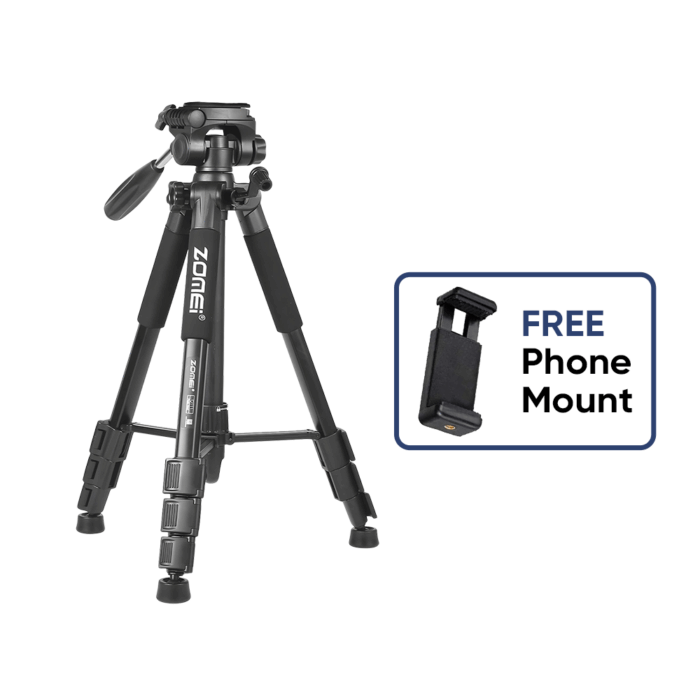 ZOMEi Q111 Portable Aluminum Tripod Stand Kit for Live Broadcast Video Photography