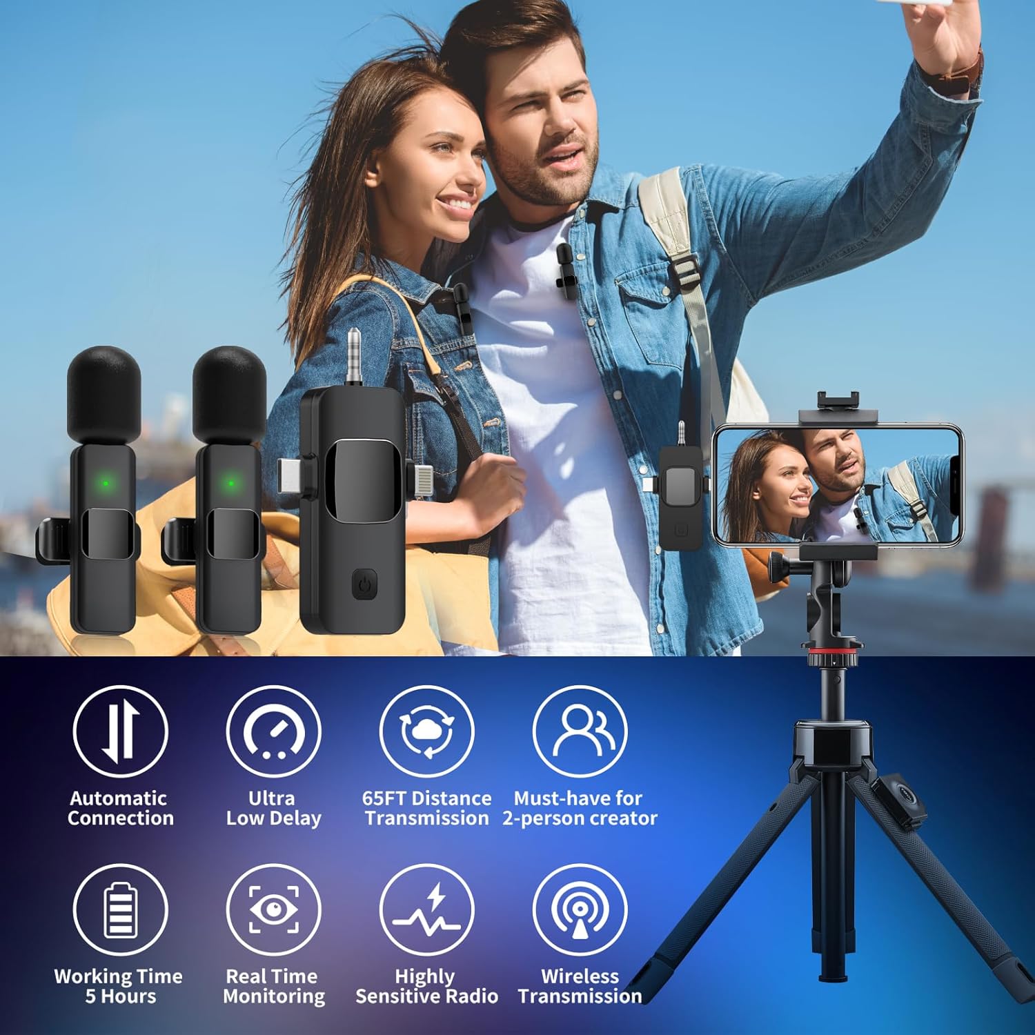3-in-1 Wireless Mini Microphone - Image 3