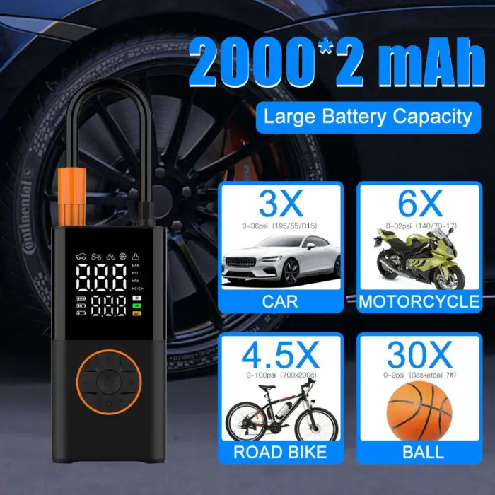 Rechargeable Electric Tire Inflator (CZK-5641) - Image 4