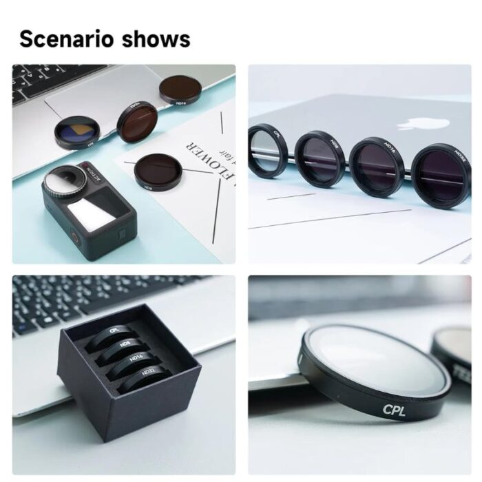 TELESIN ND & CPL Lens Filter Set for DJI Osmo Action 3 / 4 / 5 Pro (4-Pack) - Image 6