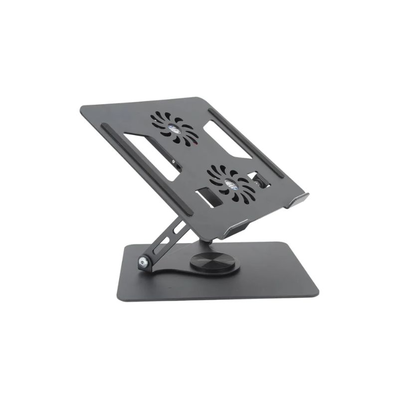YL-906 Aluminum Laptop Stand with 360° Rotating Base & Dual Cooling Fans - Image 4