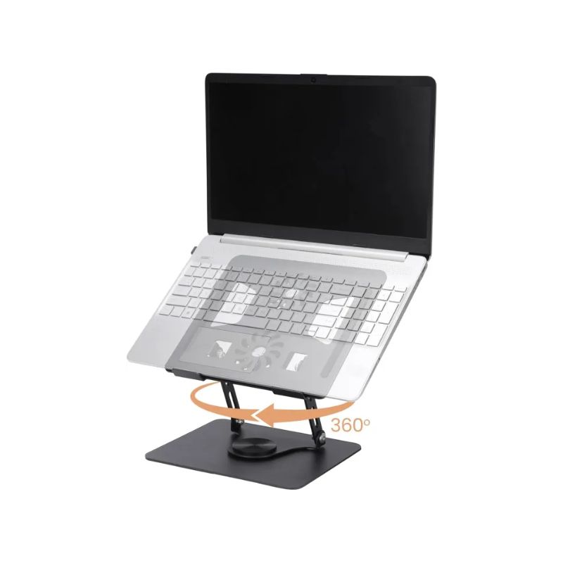 YL-906 Aluminum Laptop Stand with 360° Rotating Base & Dual Cooling Fans - Image 5