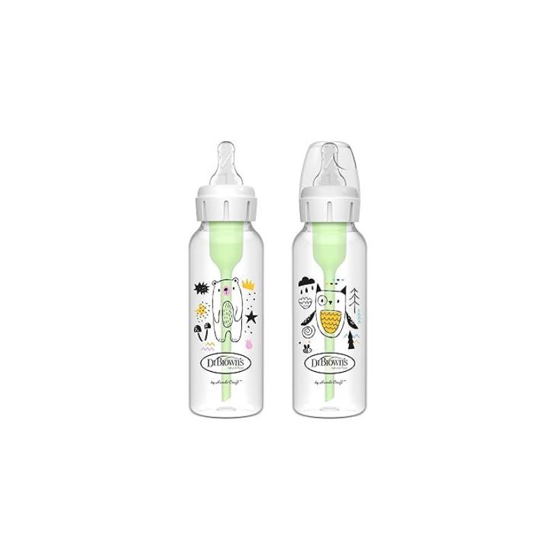 250mL Narrow Anti-colic Options+ Baby Bottle BearOwl 2-Pack