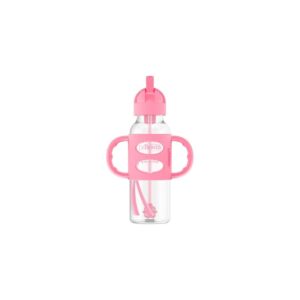 250mL Narrow Sippy Straw Bottle Pink