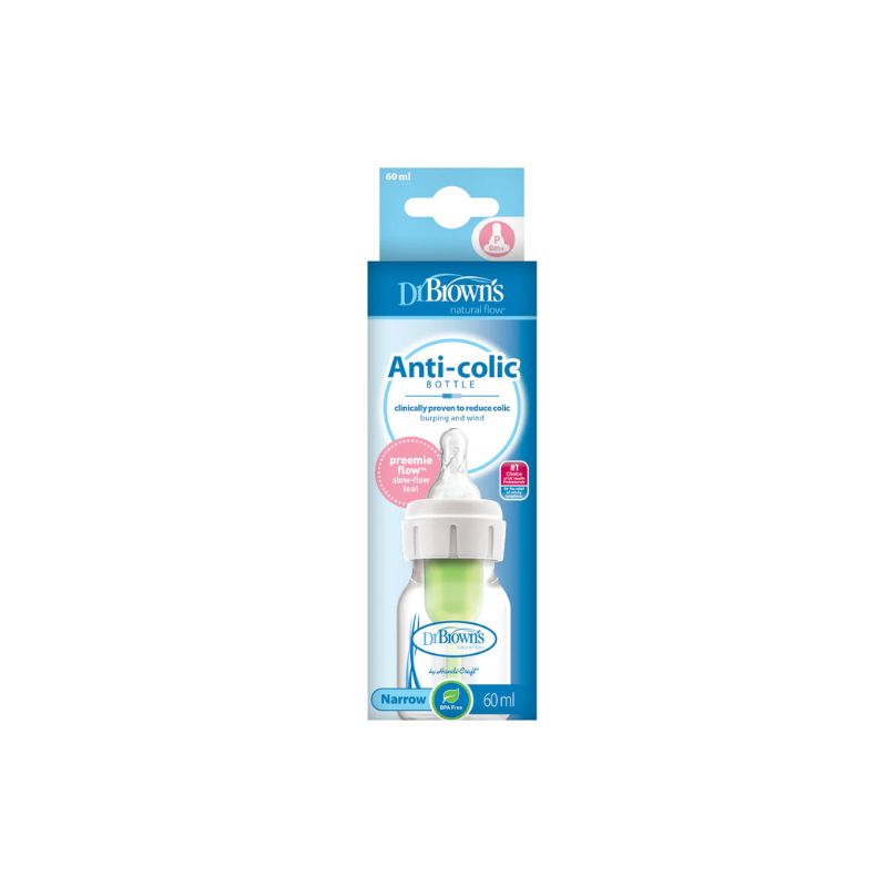 60mL PP Narrow Anti-Colic Baby Bottle with Preemie Nipple