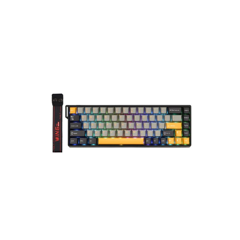 AULA WIN68 HE Hall Effect Magnetic Switch Gaming Keyboard Grey Yellow