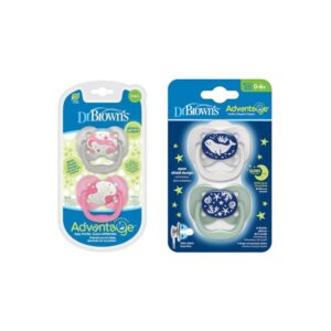 Advantage Pacifiers Glow in the Dark Stage 1(2 Pack)