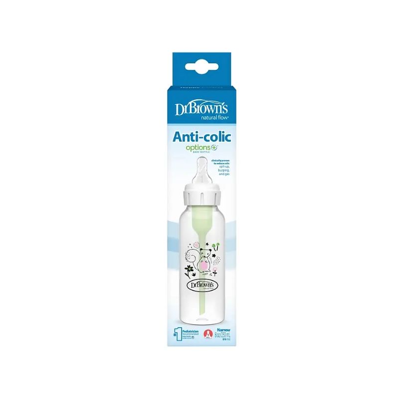 Dr. Brown’s 250mL Narrow Anti-Colic Options+ Squirrel design Bottle package